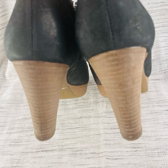 Paul Green Black Tasha Open Toe Laser Cut Platform Heeled Booties Size 5.5 - Picture 7 of 11